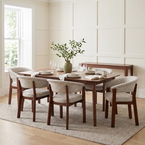 COLAMY Upholstered Dining Chair, Solid Red Oak Wood