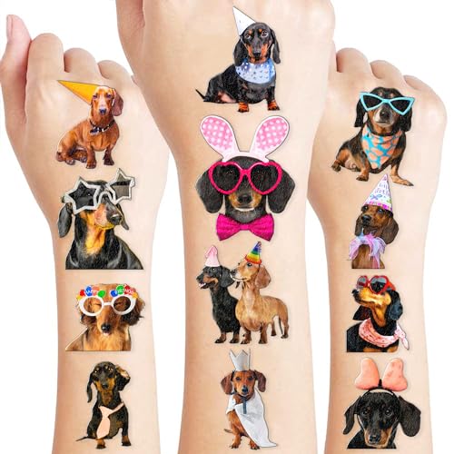 108 PCS Dachshund Temporary Tattoos Party Decorations