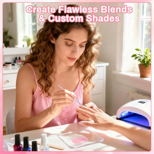 Acrylic Nail Art Palette - Transparent Gel Polish Mixing Plate for Nail Design