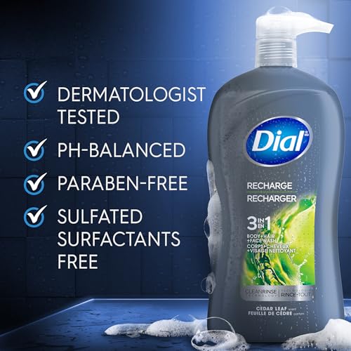 Dial 3-in-1 Men's Body Wash, Hair & Face – 32 Fl Oz