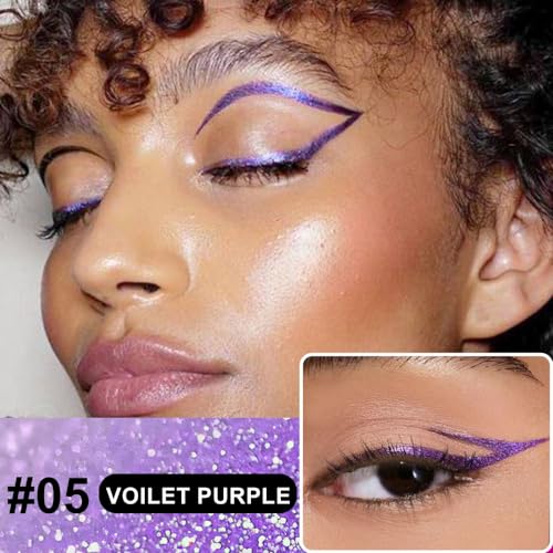 2PCS Waterproof Glitter Liquid Eyeliner Set - Long-Lasting Sparkly Eye Makeup for Women & Men