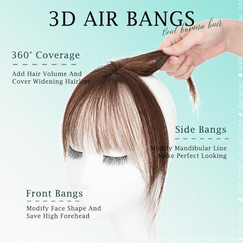 Benehair Clip-In 3D Air Bangs - Natural Dark Brown Human Hair