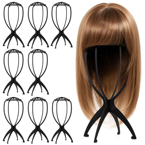 Tecbeauty 9 Pcs Wig Stand Holder Black Collapsible