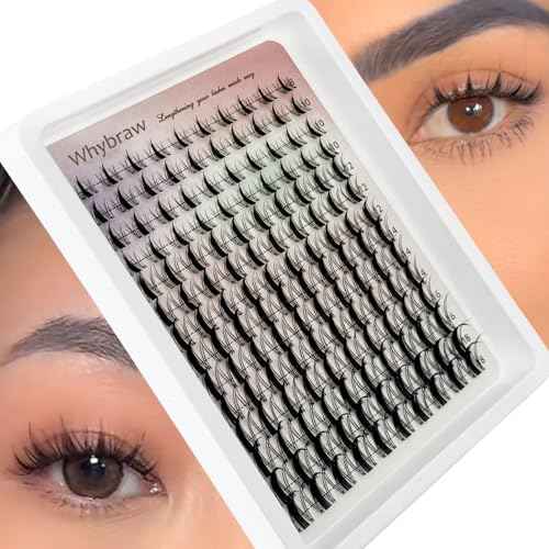 Fairy Lash Clusters Manga Cluster Eyelash Whybraw Anime Lash Clusters Spiky Eyelashes Extensions Natural Look C Curl Individual Wispy 8-18MM 140pcs Wet-Look Eye Lash Ultra-Thin Clear Lash Band