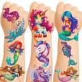 150+ Glitter Temporary Tattoos for Kids - Mermaid Unicorn Party Favors for Girls - Individually Wrapped & Waterproof Birthday Supplies