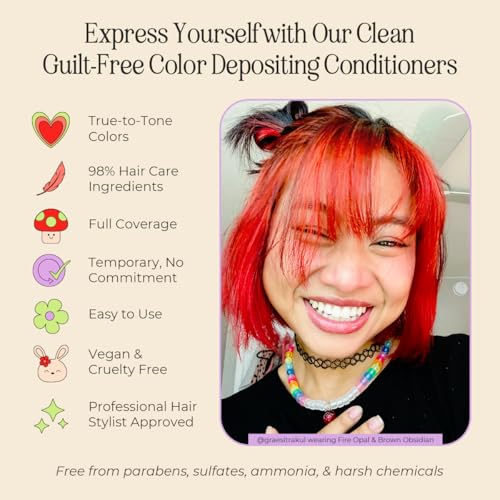 INH Fire Opal Semi-Permanent Hair Color - Color Depositing Conditioner 6oz