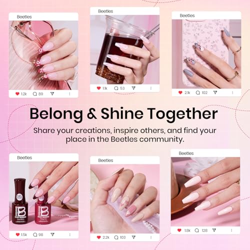 Beetles 23 Pcs Gel Nail Polish Kit with UV Light & 12 Colors Set