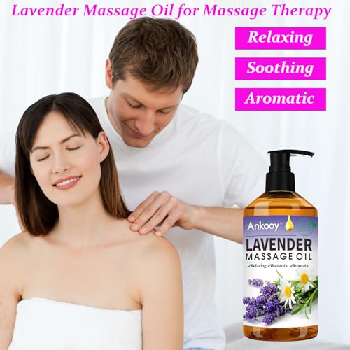 ANKOOY 3 Pack Massage Oil Set with Arnica Lavender Ginger for Relaxation & Lymphatic Drainage