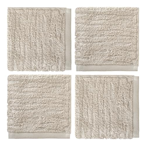 SKL Home CloudSoft Cotton 4-Piece Washcloth Set, Oatmeal