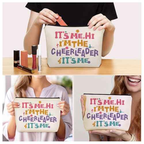 Cheerleading Gifts Makeup Bag: Perfect Cosmetic Bags IT's ME, HI I'M THE CHEERLEADER IT's ME Travel Dancer Girl For Daughters, Nieces, Girlfriends, Female Coworkers.Ideal Gift for Party
