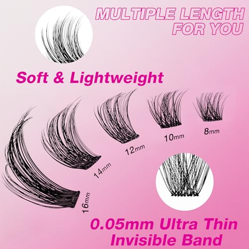VEYESBEAUTY Siren Lash Clusters Kit Newbie's 5-Second Series 8-16mm