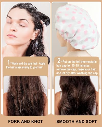 YIZIJIZI Reusable Heat Cap for Deep Conditioning & Hair Dyeing - White Pink