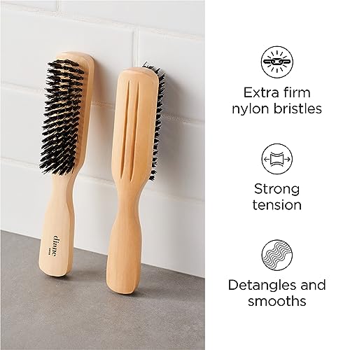 Diane 100% Nylon Bristle Styling Brush for Men and Barbers ? Hard Bristles for Thick to Coarse Hair ? Use for Detangling, Styling and Wave Styles