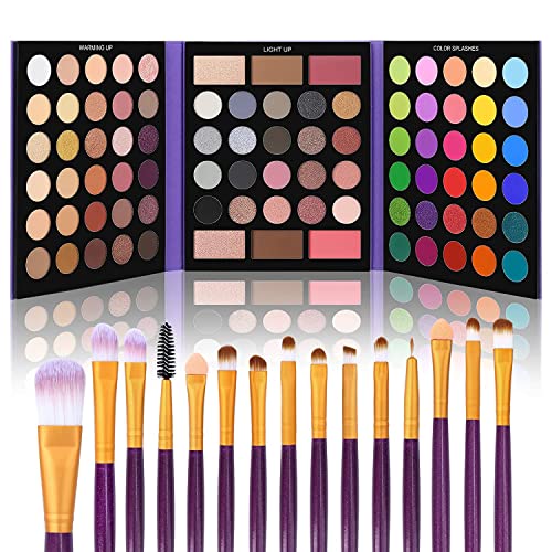 UCANBE 86 Color Eyeshadow Palette + 15pc Brush Set