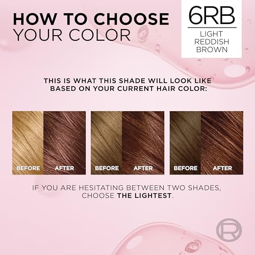 L'Oreal Paris Excellence Crème Permanent Hair Dye 6RB Light Reddish Brown - 1 Kit