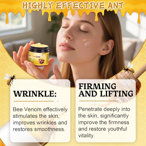 Bee Venom Skin Cream, New Upgrade 2pcs 60g Multipurpose Bee Venom Skin Treatment Cream for Repair, Moisturize and Lift
