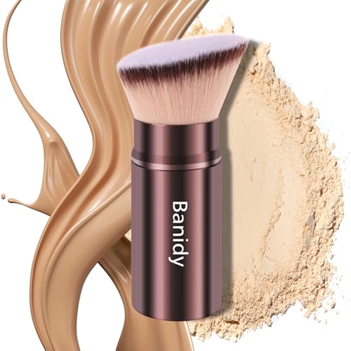 Retractable Kabuki Makeup Brush - Travel Foundation & Blush Brush