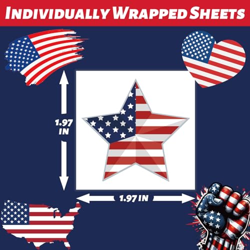 240 Pcs 4th of July Temporary Tattoos for Kids - Waterproof, Safe