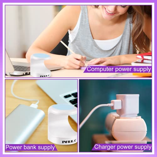 NXJ INFILILA Blue Mini UV Nail Lamp 16W for Gel Nails, Portable Single-Finger Dryer