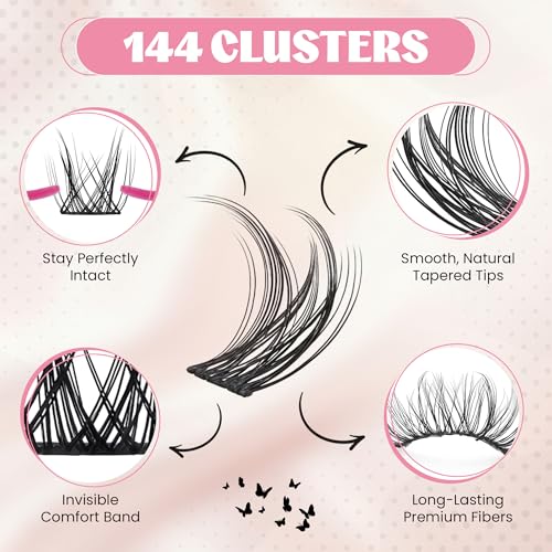 Flutter D Curl Cluster Lashes 10-18mm Mixed Length