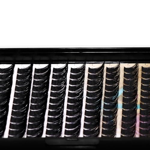 120 Pcs Handmade D Curl Makeup Clusters Eye lashes Extensions Mixed 10-12-14-16mm/12-14-16mm/14-16-18mm D Curl Soft and Lightweight Individual false eyelashes Wide Stem (Mixed 12-14-16mm)