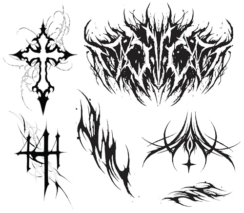 Cybersigilism Y2K Temporary Tattoos - 5 Sheets Edgy Gothic Designs