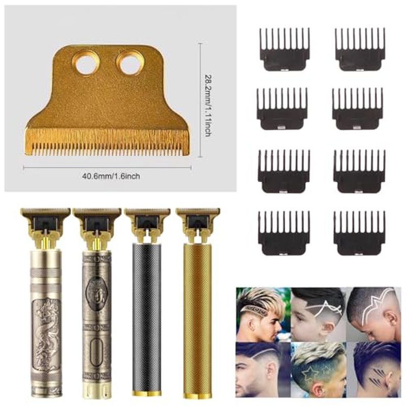8 Pack Clipper Guards Set Hair Clipper Guide Comb 1.5mm 2mm 3mm 4mm Snap-on Attachment Limit Combs for 28mm Height T Blade Trimmer Vintage T9 Cordless Shaver Edger Detailer Outliner