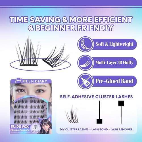 Self-Adhesive Lash Clusters - Pre-Glued DIY Eyelash Extensions 56pc