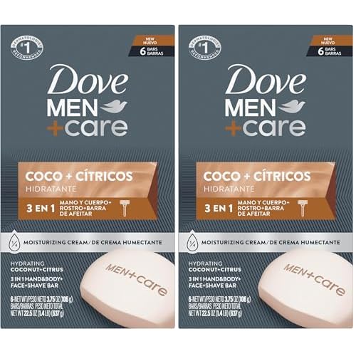 DOVE MEN + CARE Hidratante Coco + C?tricos Hand & Body Face-+ Shave Bar for Hydrated Skin 3.75 oz,(Pack of 12)