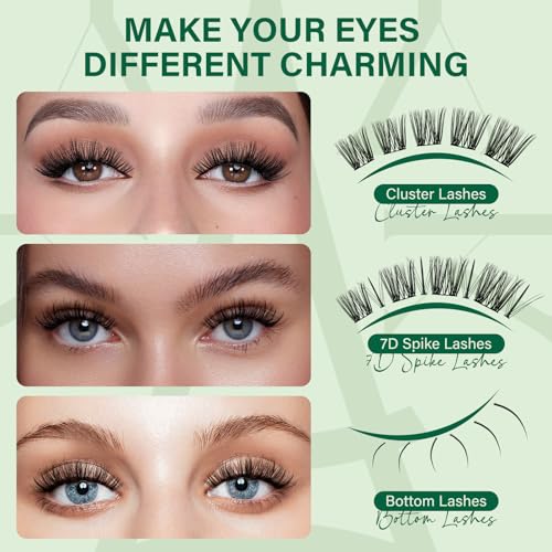 KEYYOU Lash Extension Kit - DIY Clusters with Bond, Seal & Remover