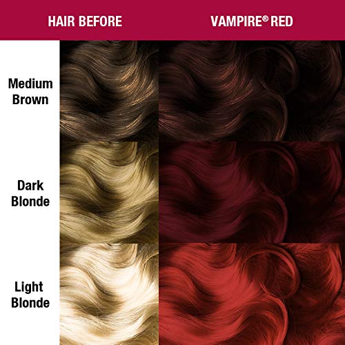 MANIC PANIC Vampire Red Hair Color - Amplified - (2PK) Semi Permanent Hair Dye - Deep Blood Red Color Can Give Burgundy Tones To Unbleached Hair - For Dark, Light Hair - Vegan, PPD & Ammonia Free