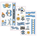 Argentina Soccer World Cup Temporary Tattoos - 3 Sheets