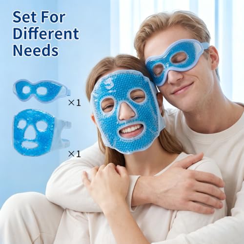 Gel Eye Mask & Cooling Face Mask - Hot/Cold Therapy for Puffiness