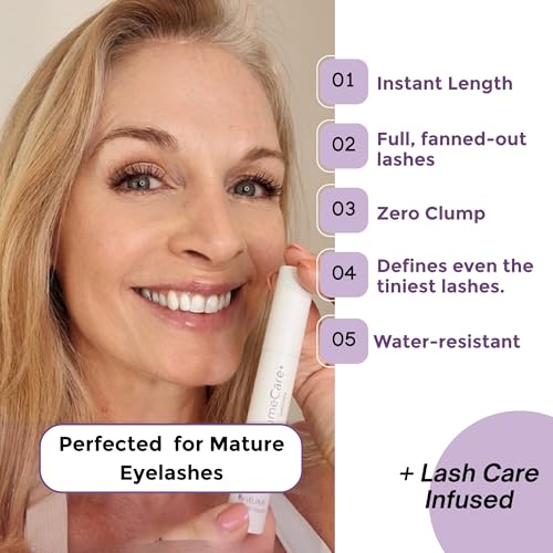 Rumi Cosmetiques VolumeCare+ Mascara for Mature Women, Natural Black, Waterproof