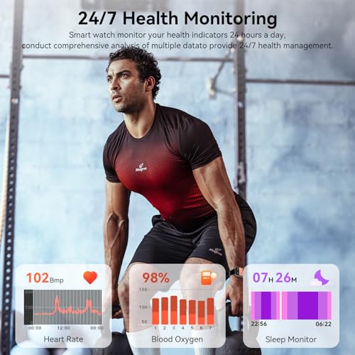 QONBINK Smart Watch for Men - 1.85" HD Fitness Tracker with Bluetooth Calling & 120+ Sports Modes - Waterproof Heart Rate Monitor (Black)