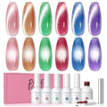 PEACECOLOR Cat Eye Gel Nail Polish Set - 6 Neon Colors