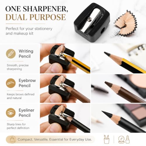 Tiosen Compact Single Hole Pencil Sharpener for Makeup & Standard Pencils