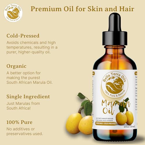 Bella Terra Oils - Marula Face Oil 4oz - The Touch of Nature's Purest, Packed with Vitamin B & Vitamin A, A Glow-Boosting Sensation