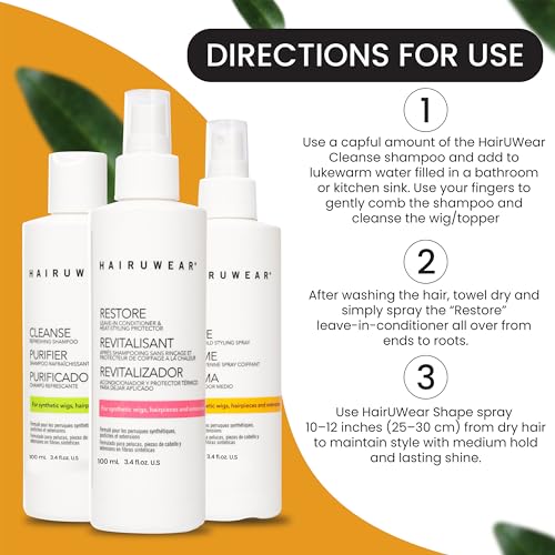HairUWear Travel Hair Care Kit for Synthetic Wigs