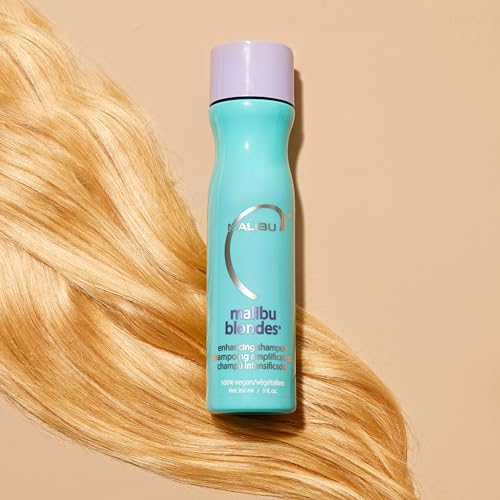 Malibu C Blondes Enhancing Shampoo and Conditioner (9 oz) - Moisturizing Purple Shampoo Set for Bleached, Highlighted, and Natural Blonde Hair - Remove Brass & Discoloration - Sulfate-Free