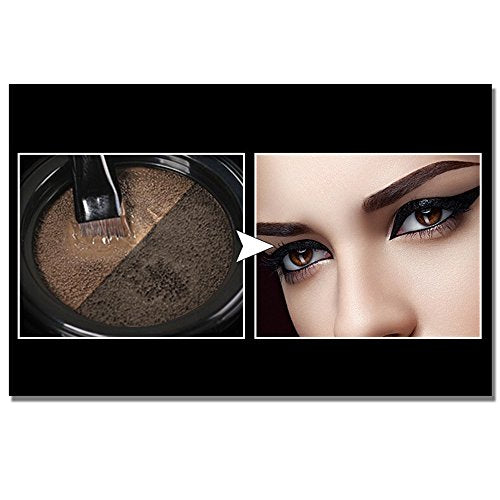 Waterproof Air Cushion Eyebrow Cream Powder with Dual Brushes
