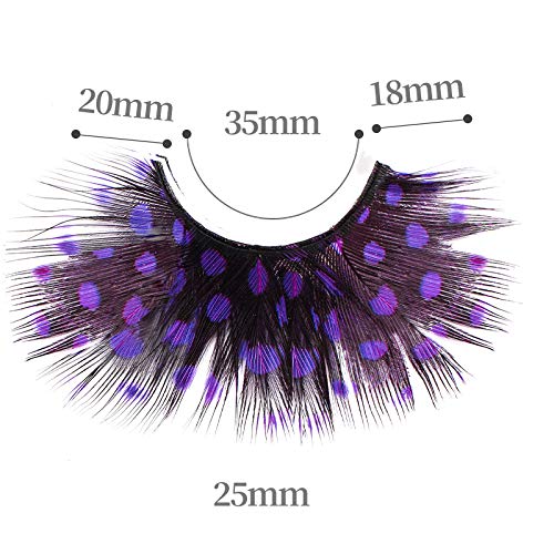 Dorisue Purple eyelashes Dramatic lashes bold Mermaid lashes drag anime lashes for Party and halloween 1 pair P19