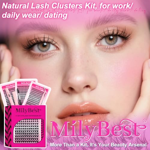 MilyBest New 3 Styles Lash Kit - 456 Pcs Wispy Eyelash Clusters & Extensions