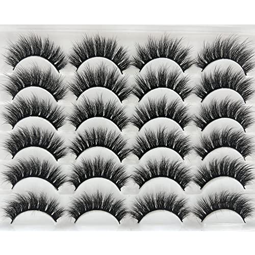 18MM Faux Mink Eyelashes - 12 Pairs Thick Volume False Lashes