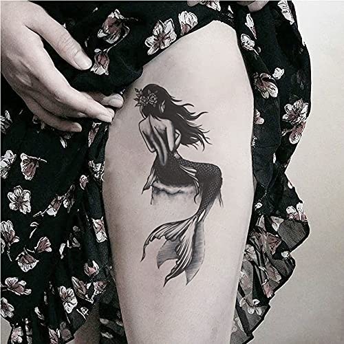 DaLin Mermaid Temporary Tattoos, 4 Large Sheets (2-7 Days)