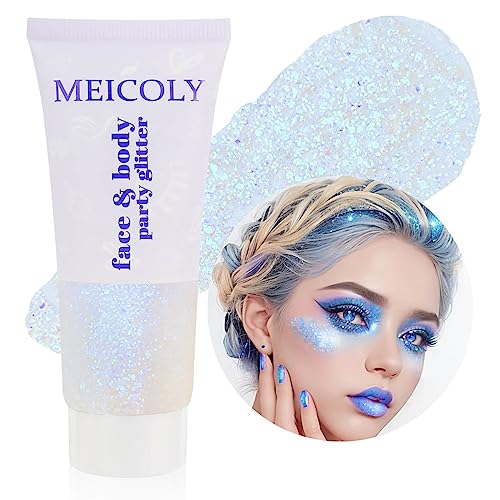 MEICOLY Sparkling Blue Body Glitter Gel, 50ml