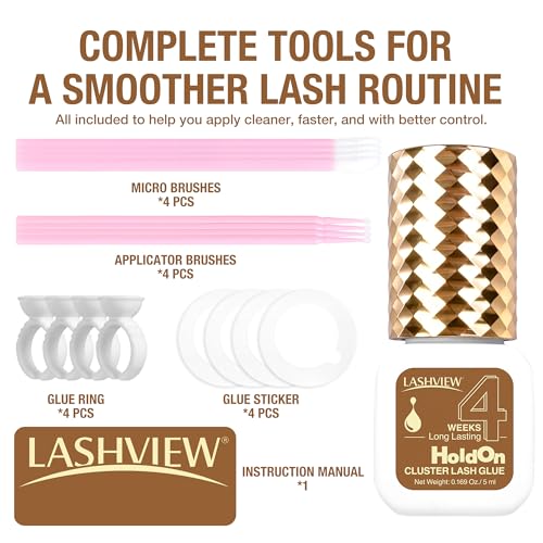 LASHVIEW Sensitive Lash Cluster Glue - 4+ Weeks Waterproof & Hypoallergenic