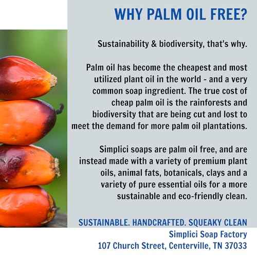 Simplici Oatmeal & Honey Natural Soap (exfoliating + for sensitive skin) 6 Bar Value Bag. Palm Free.