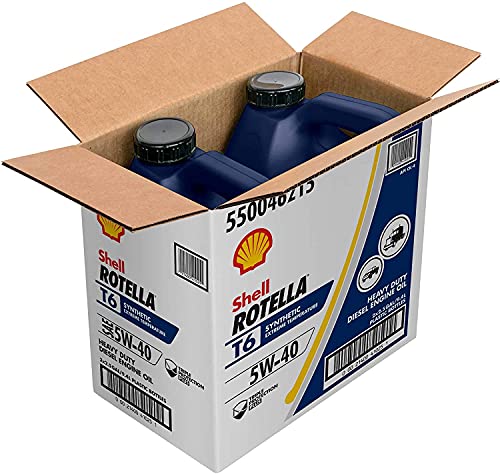 Shell Rotella T6 5W-40 Diesel Engine Oil, 2.5 Gallon (Case of 2)