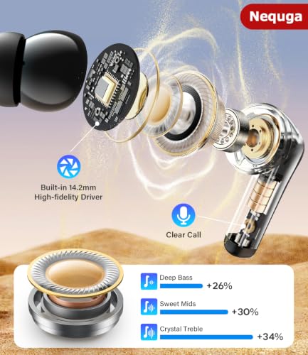 Wireless Bluetooth Earbuds 5.4 with 48H Playtime, Hi-Fi Sound & LED Power Display